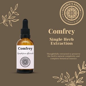 Comfrey Tincture, 1 oz bottle - Handcrafted in Small batches - Glass bottle