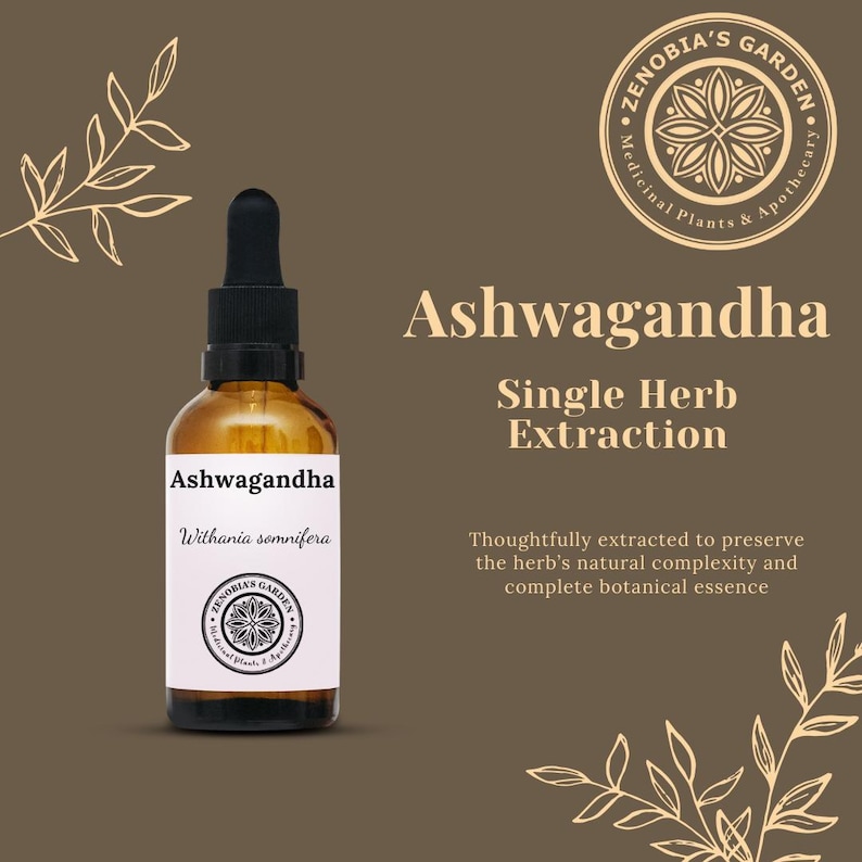 Tincture, Ashwagandha Tincture, 1 oz bottle - Glass bottle - Natural product - Small batches 画像 1