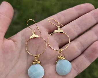 Pendientes colgantes de amazonita