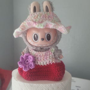 Labubu outfit dress set red