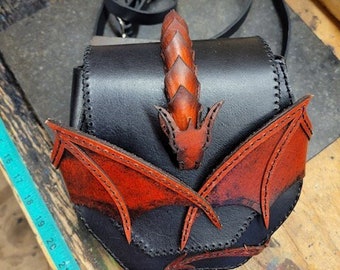 Fourth Wing Dragon Bag, Leather Dragon Bag, Crossbody Dragon Bag, Renaissance, Dragon Bag, Hunters Bag, Sporran Bag