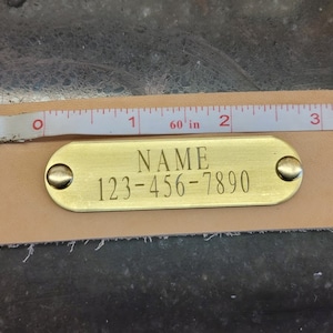Dog ID Tag, Engraved Dog ID Tag, Solid Brass ID Tag, Engraved Tag, or Stamped Dog Name to Collar