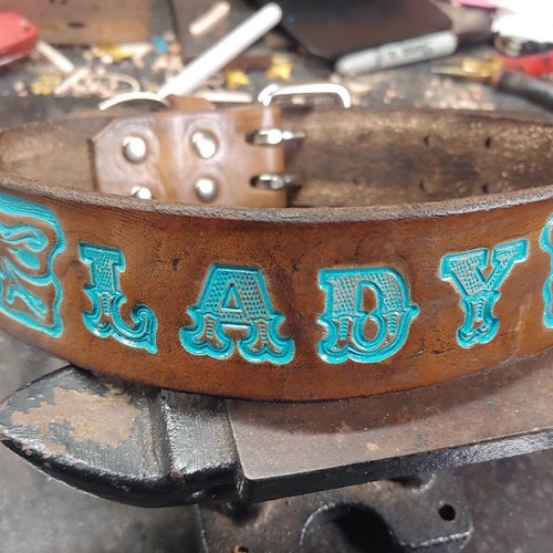 Leather Hunting Dog Collar 1.25 Inch Wide Elk Etsy Canada