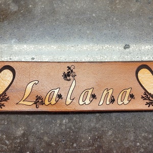 Dog Collar, Leather Dog Collar, Hearts, Butterflies, flowers Dog Collar, Dogs Name Personalizes, Medium Dog Collar