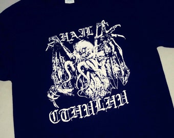 XL T-SHIRT - Hail Cthulhu - HORROR, Monster - H.P. Lovecraft  - Free Shipping