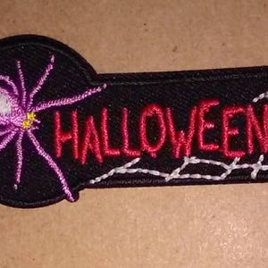 PATCH - Halloween / Spider - Vintage Embroidered, Iron-on