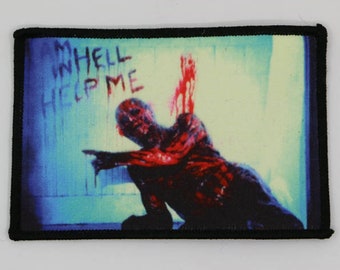 Hellraiser PATCH - Cult HORROR movie - Frank I am in Hell Help Me - Pinhead Clive Barker Gore