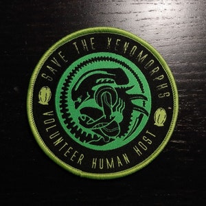 PATCH - Alien / Xenomorph Fan Club badge (woven) - volunteer host - Horror Sci-Fi Movie (Save the Xenomorphs)