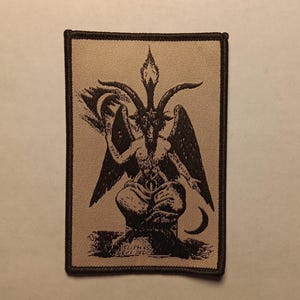 PATCH - Baphomet - Woven iron on horror, occult patch - pagan, satan, halloween