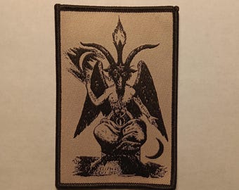 PATCH - Baphomet - Woven iron on horror, occult patch - pagan, satan, halloween