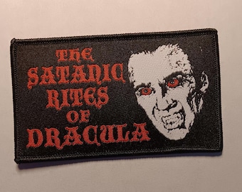 PATCH - The Satanic Rites of Dracula - Hammer studios HORROR, Christopher Lee, woven patch