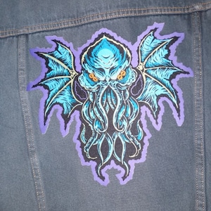 GIANT Cthulhu Back PATCH - 10 x 9 inches Woven, iron on - HORROR Monster H.P. Lovecraft