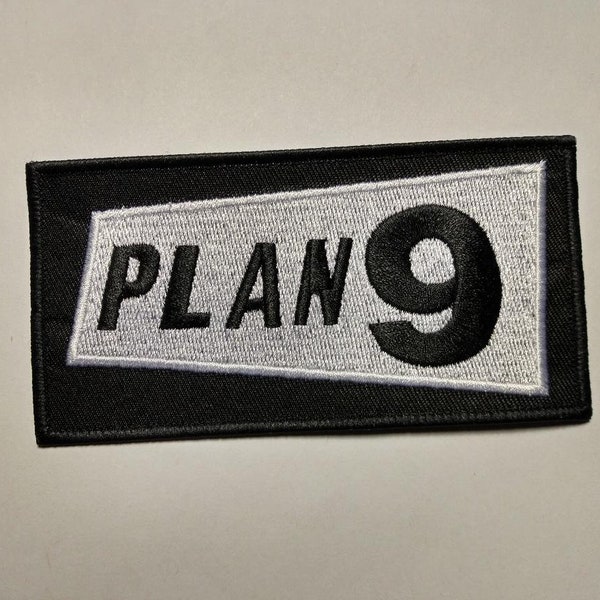 Embroidered Patch - PLAN 9 - HORROR punk rock records. Iron on