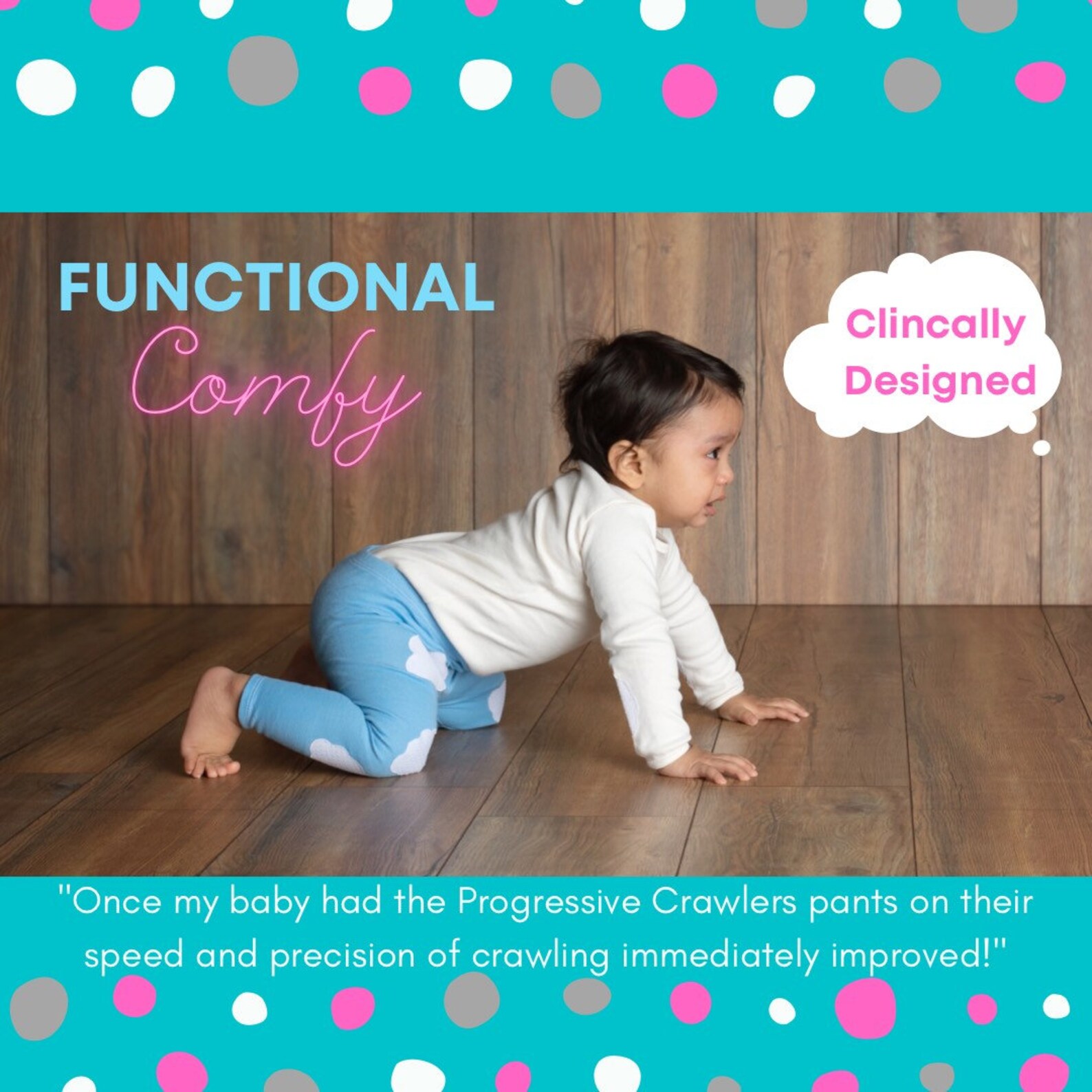 Baby Crawling Pants with AntiSlip Grip Patches for Motor Etsy