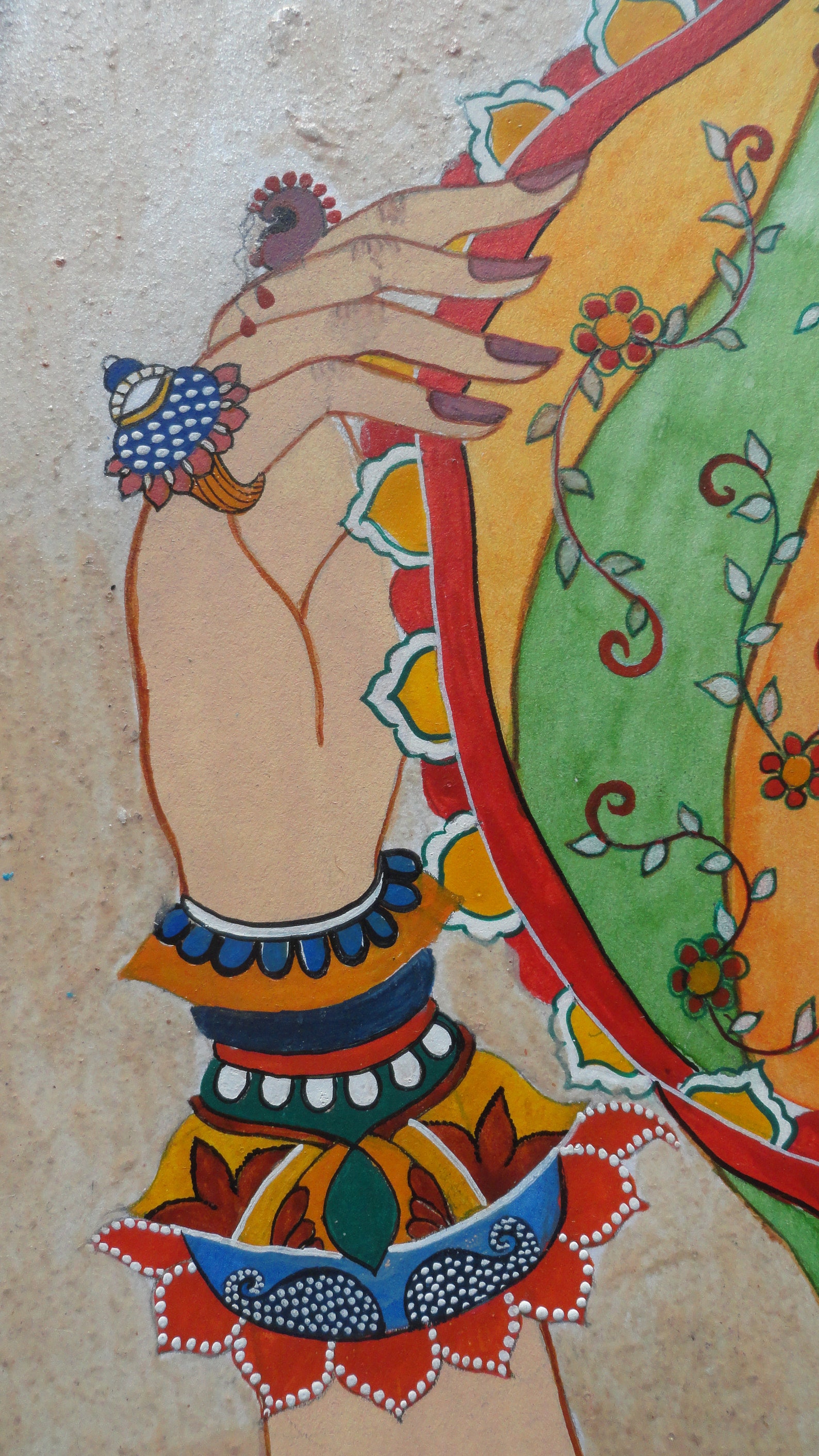 Indische Malerei indischen Boho Malerei asiatische Malerei Frau Malerei