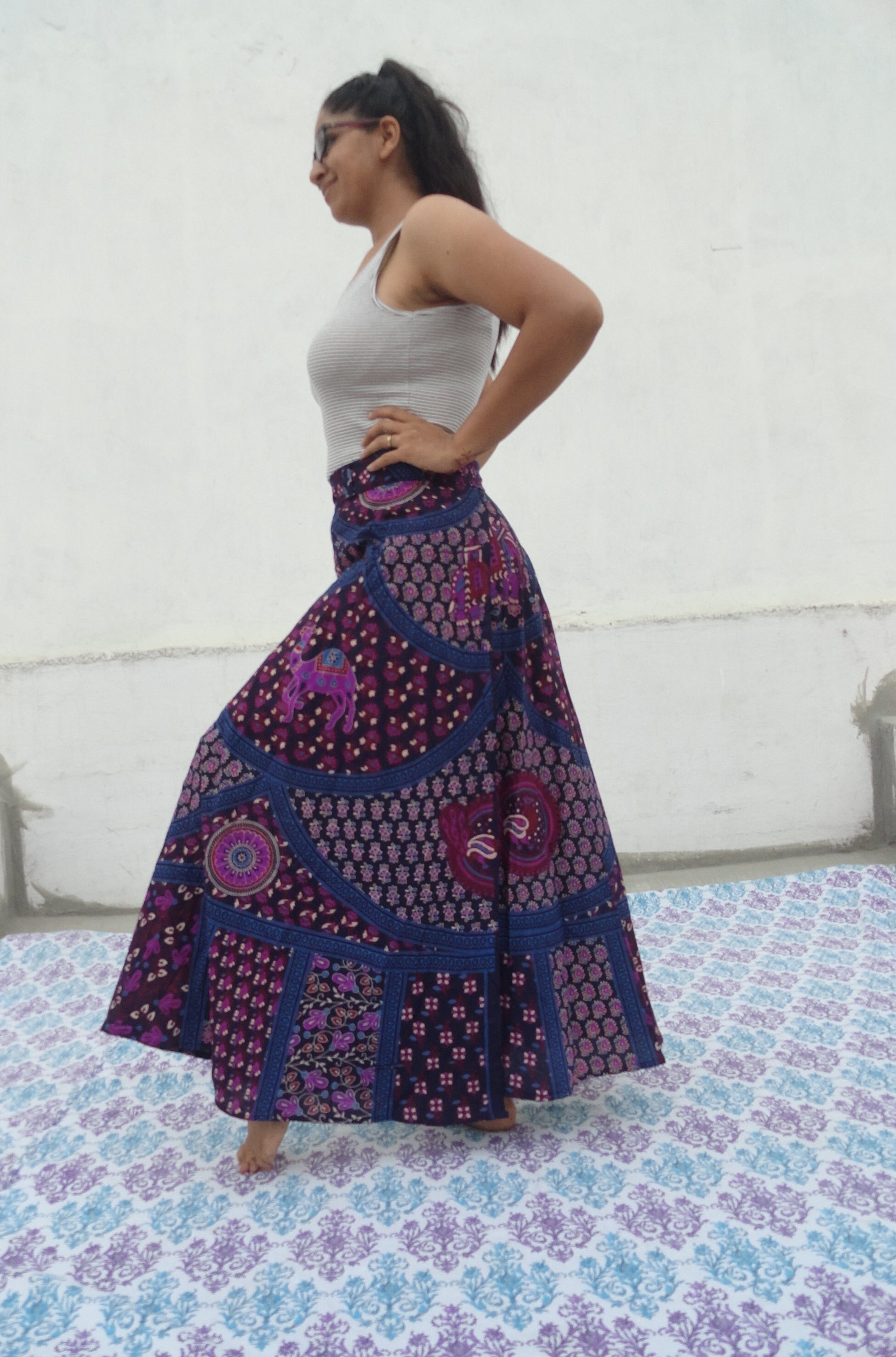 Indian wrap around skirt cotton skirt mandala wrap skirt boho Etsy
