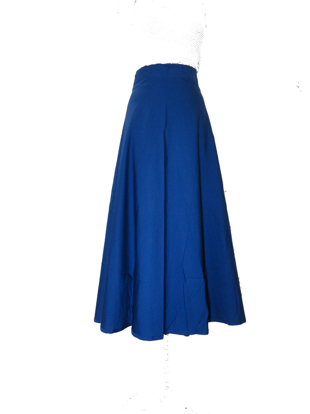 Blue Wrap Skirt Cotton Wrap Skirt Xlsize Skirt Christmas Skirt Plain