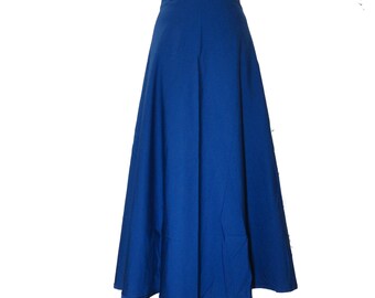 blue wrap skirt cotton wrap skirt  XLsize skirt christmas skirt plain blue long skirt wrap skirt prairie skirt beach skirt party skirt