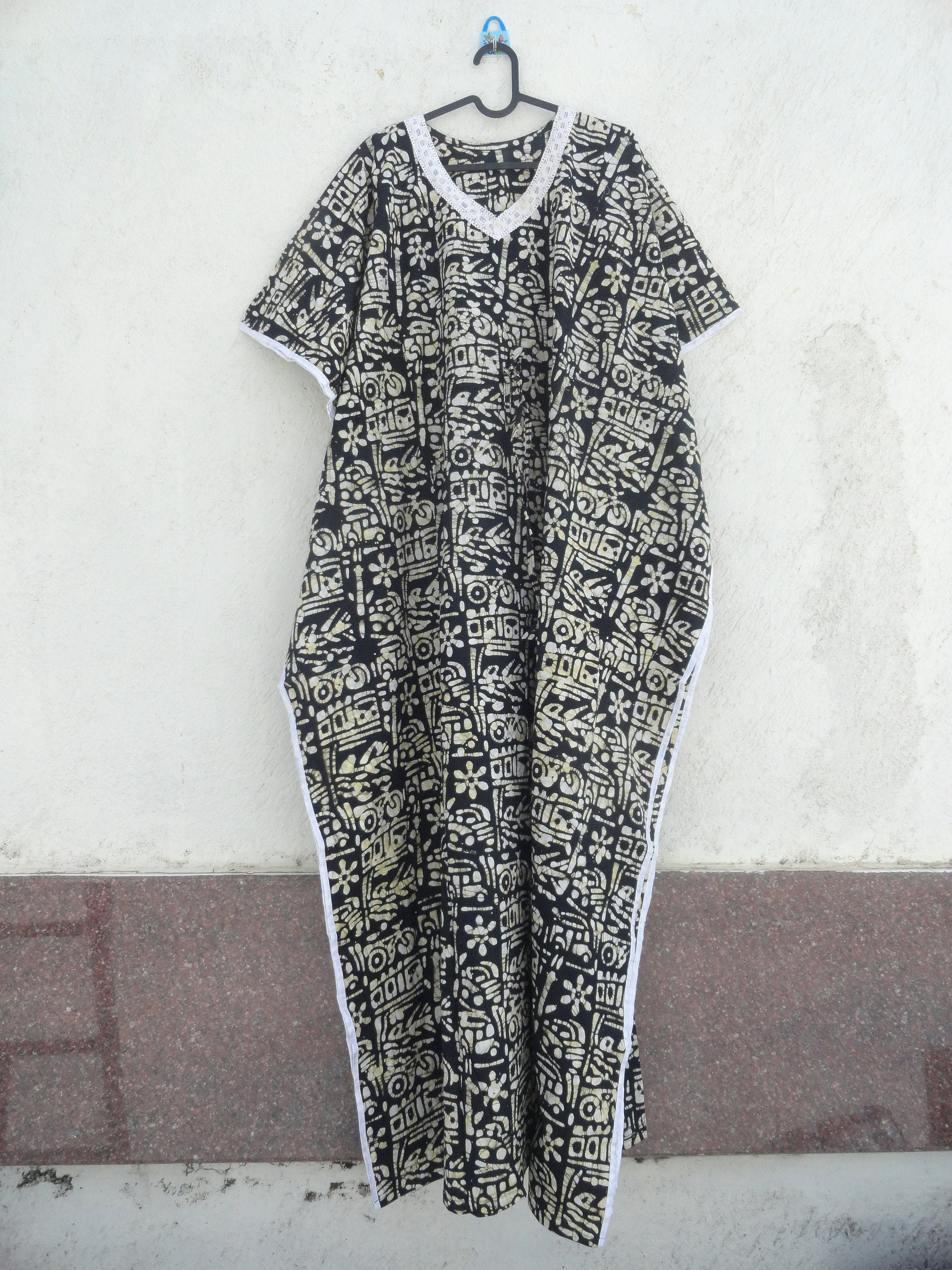 Kaftan Cotton Kaftan Long Kaftan Beachwear Black Kaftan Batik Kaftan ...