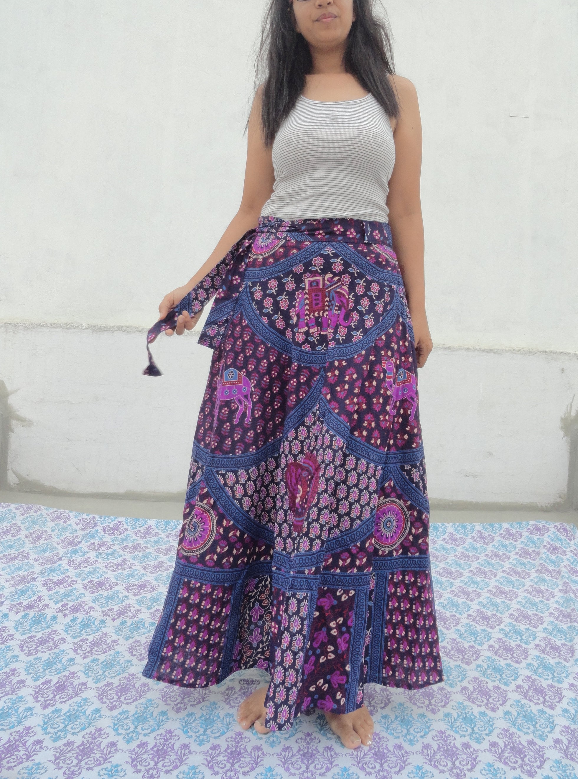 Indian wrap around skirt cotton skirt mandala wrap skirt boho Etsy