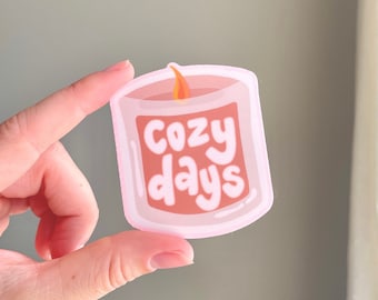 Cozy Days Candle Sticker | Matte Vinyl Waterproof Sticker
