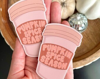 Pumpkin Spice Season Coffee Sticker | Matte Vinyl Waterproof Sticker