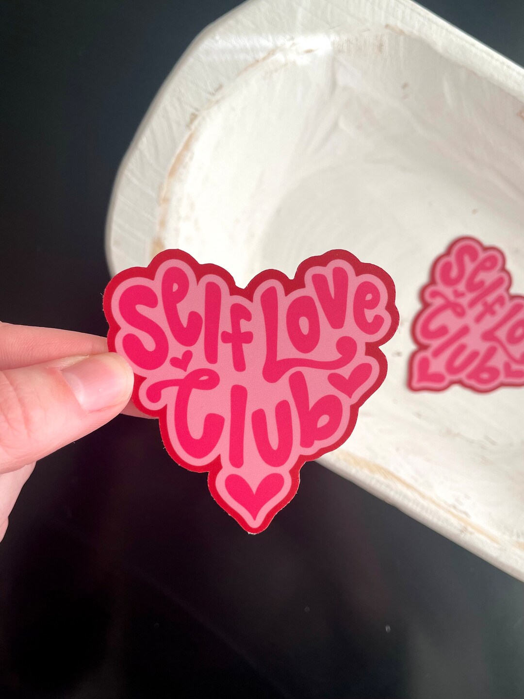 Self Love Club Heart Sticker | Vinyl Laptop Sticker, Vinyl Water Bottle ...