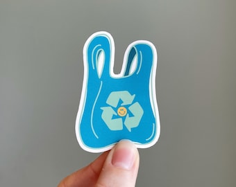 Earth Day Recycle Bag Sticker | Matte Vinyl Waterproof Sticker
