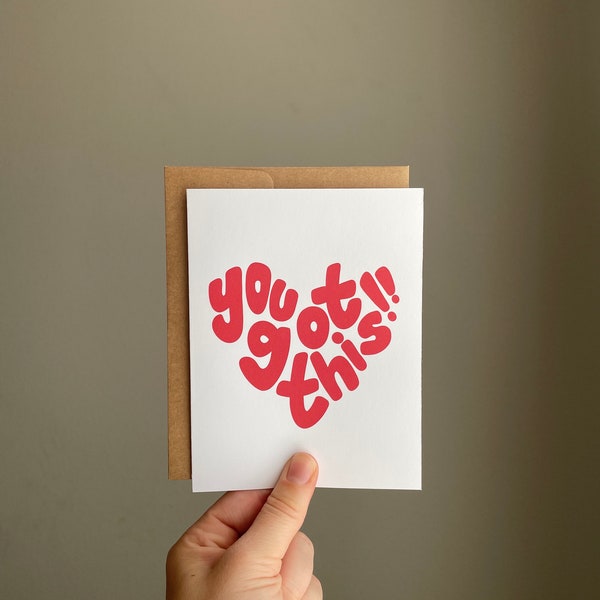 You Got This Card | Friendship Greeting Card, Greeting Card with Envelope, Encouragement Appreciation Support Card, Friendly Greeting Card