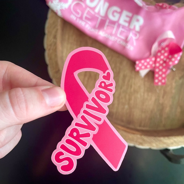 Breast Cancer Survivor Sticker | Vinyl Laptop Sticker, Vinyl Water Bottle Sticker, Cancer Survivor Sticker, Find a Cure Sticker