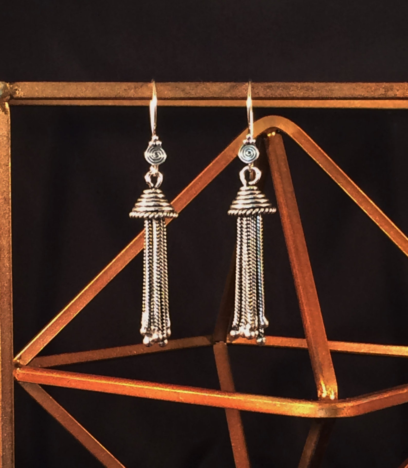 Fun Sterling Silver Tassel Earrings Etsy