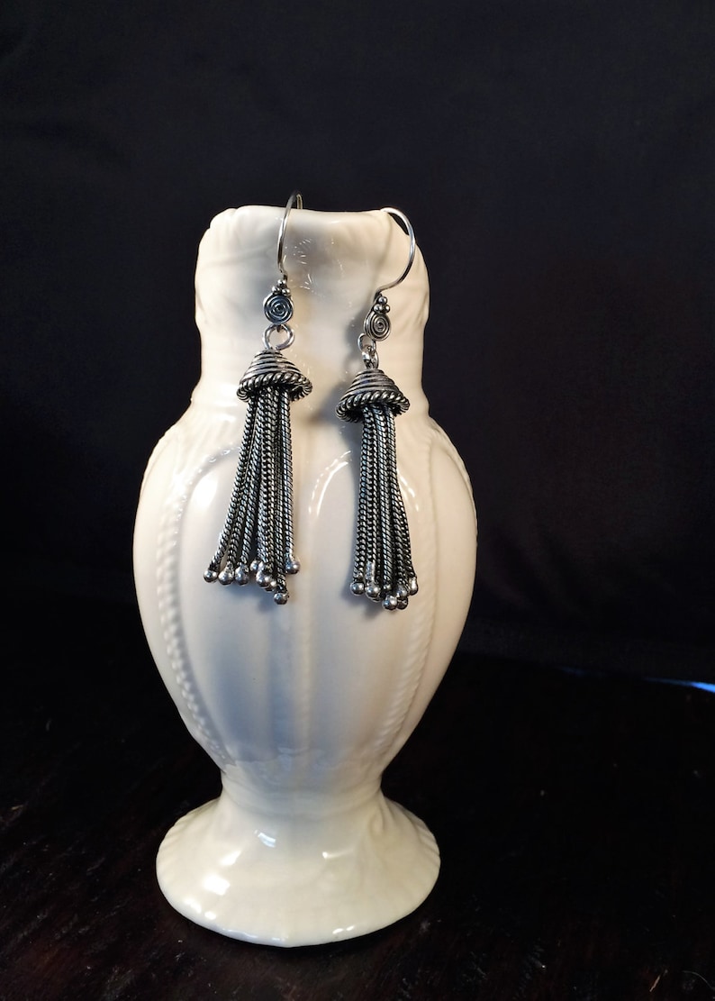 Fun Sterling Silver Tassel Earrings Etsy