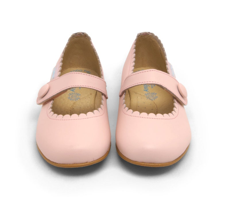Pink Mary Janes shoes Girls leather shoes Blush girl shoes / Etsy