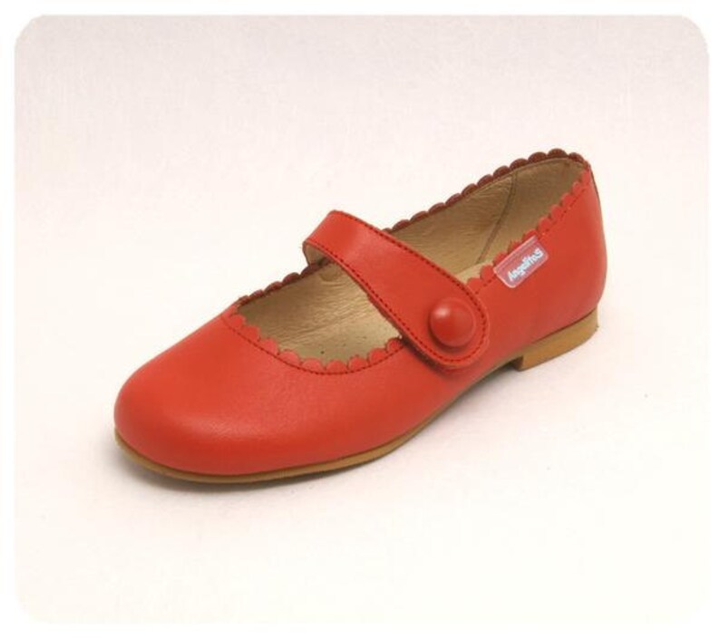 red leather mary janes