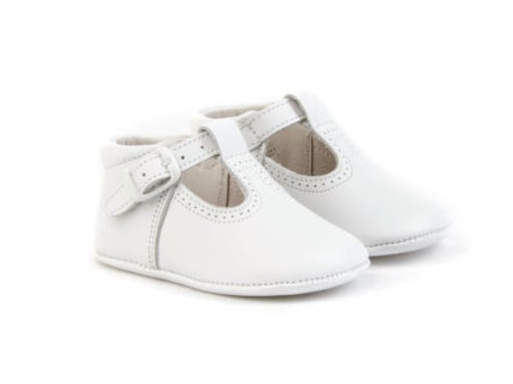 white t strap baby shoes