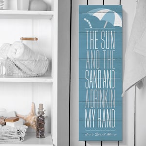 Beach Art California Canvas Custom Quote Print Beach Decor Large Wall Art Gift For Mom Gift for Her Inspirational Flip flops Cocktail