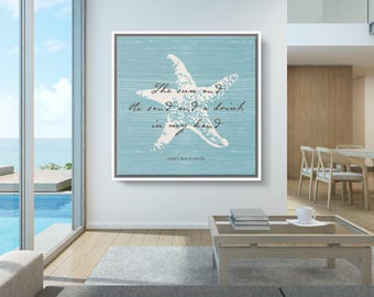 Custom Starfish Beach Canvas Art: Inspirational Coastal Wall Decor