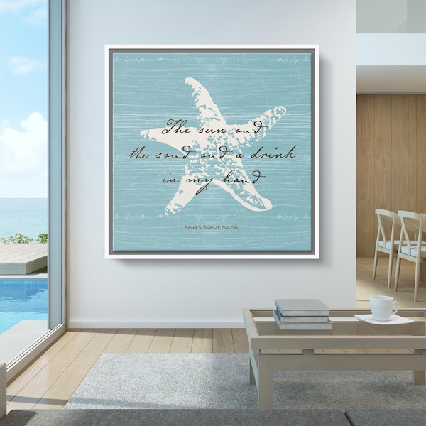 Custom Starfish Beach Canvas Art: Inspirational Coastal Wall Decor