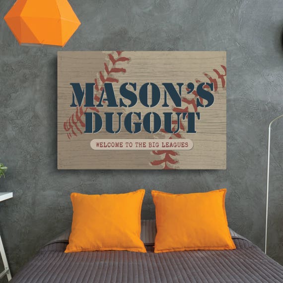 baseball dugout kids room decor baseball mom sports decor inspirational nostalgic custom name boys room gift for him personalized sign game baseball dugout design