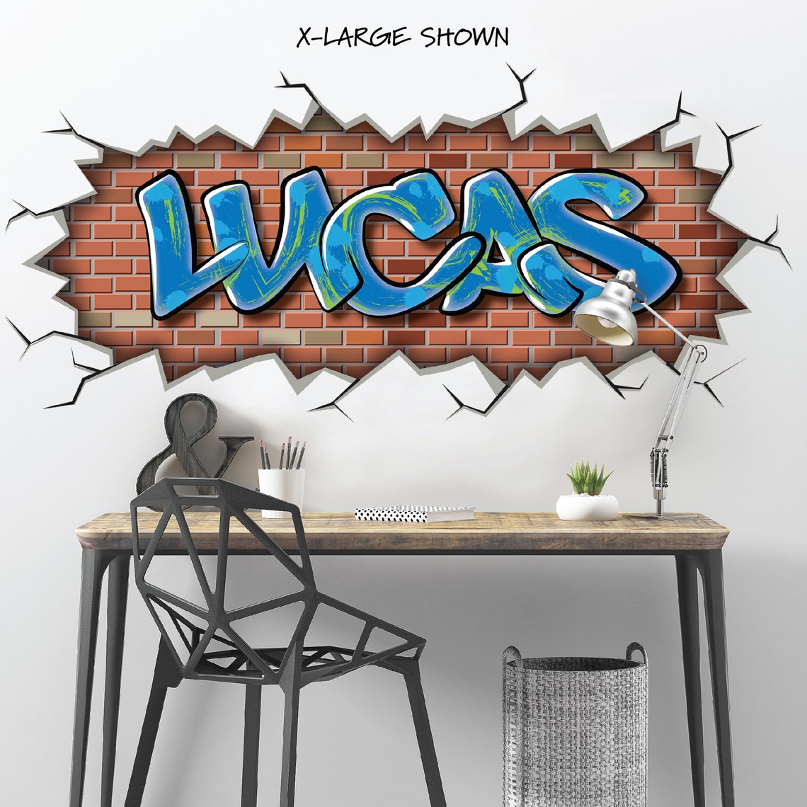 Custom Graffiti Removable Brick Wall Decal Name Art Street Etsy