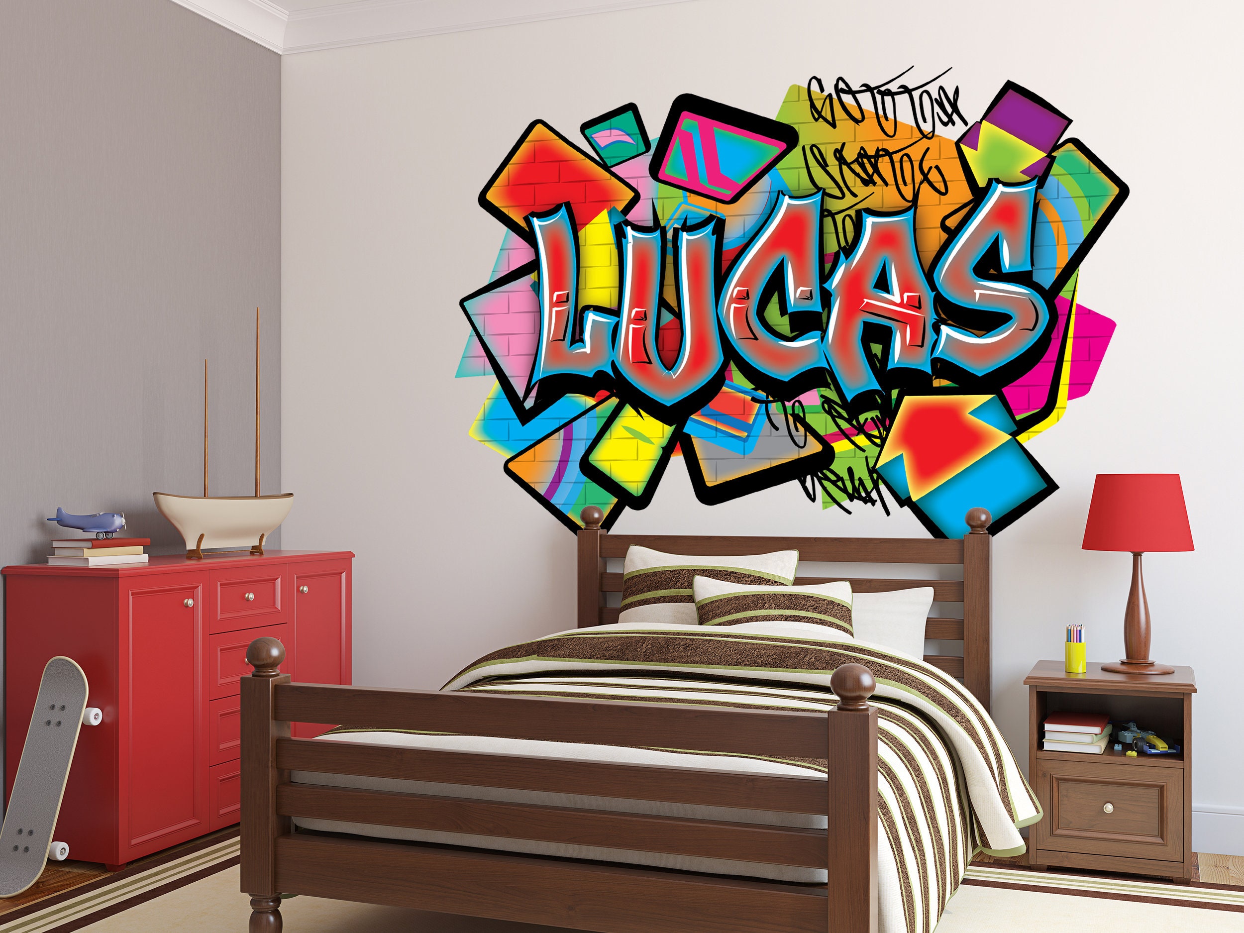 GRAFFITI WALL DECOR Personalized Name Decal, My Sticky Art, Gift for Kids,  Custom Name Wall Sticker, Unique Home Decor, Custom Art Gift 