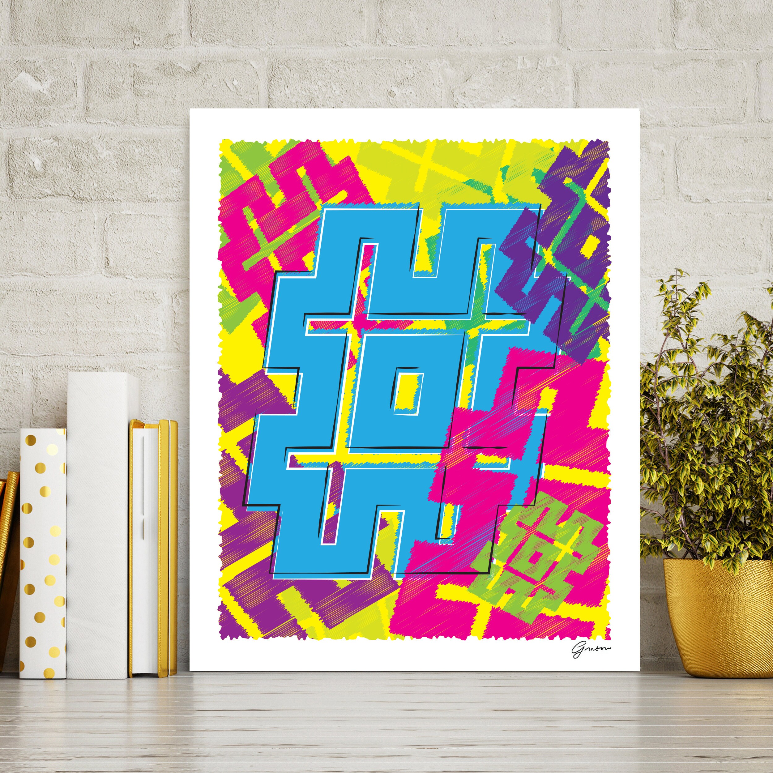 Hashtag Pop Art Coloful Canvas Graphic Design Modern Art Pop Etsy