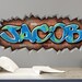 Custom Graffiti Removable Brick Wall Decal Name Art Street Urban Large Sticker Wall Decal BoysRoom Decor On Trend Personalized Teen Room Art 