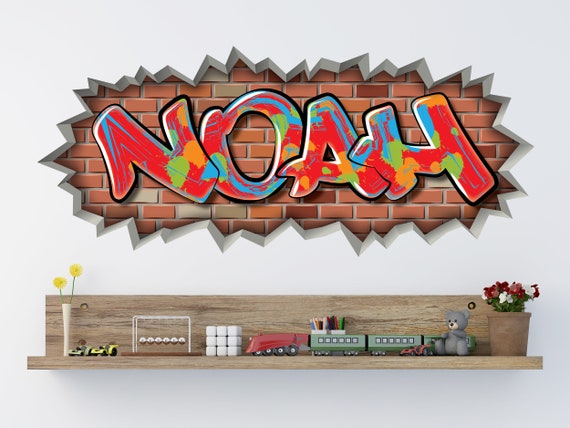 CUSTOM GRAFFITI NAME TRANSFER BRICK WALL STICKER ART MURAL DECAL WSDPGN108 CUSTOM GRAFFITI NAME TRANSFER BRICK WALL STICKER ART MURAL DECAL WSDPGN108