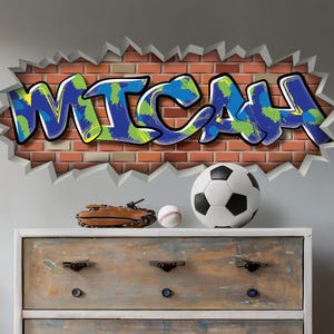 Graffiti Brick Wall Name Decal - Personalized - Removable - Etsy