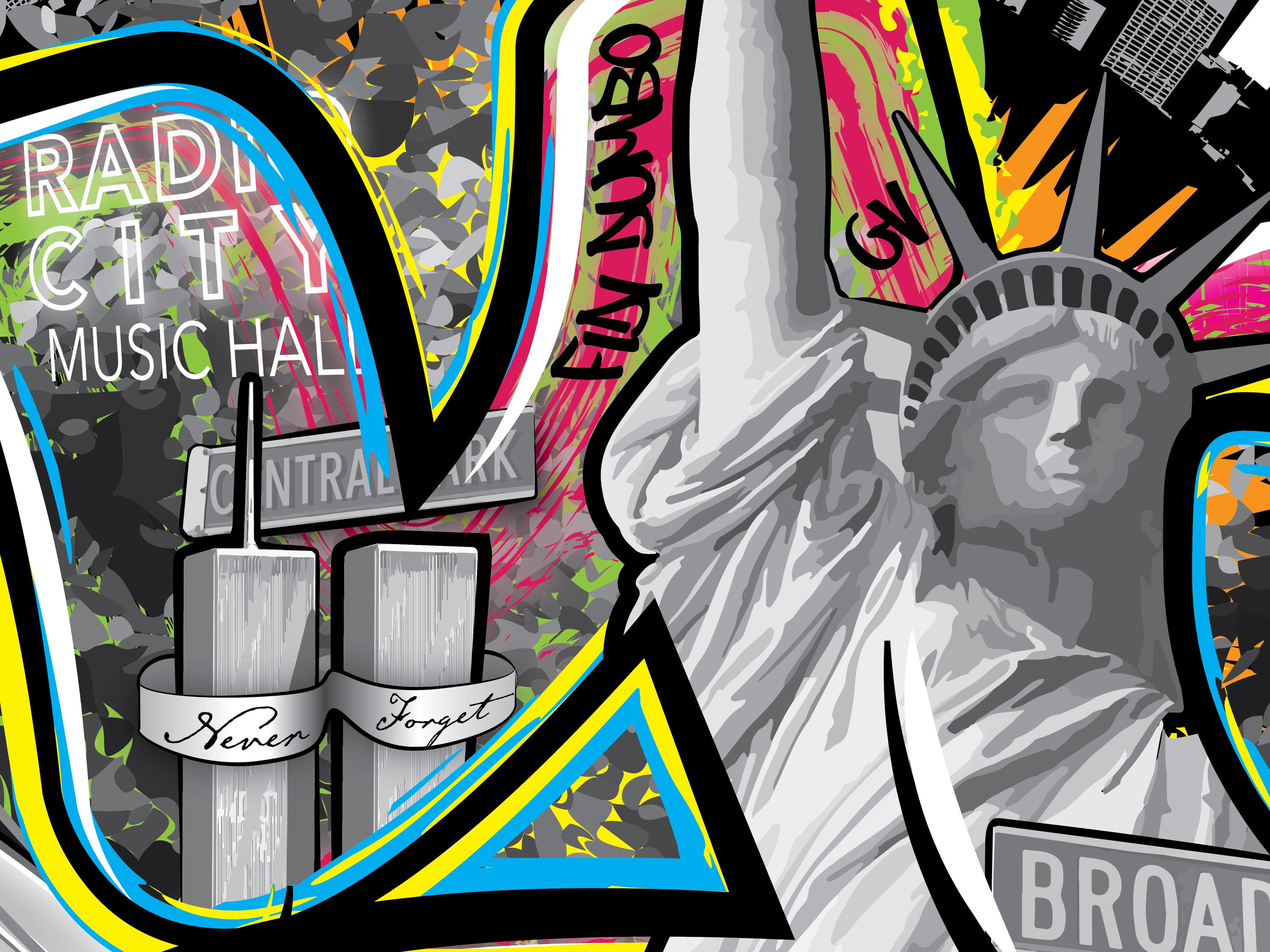 NYC Graffiti Wall Decal Modern Street Edgy Art Large Spray Paint