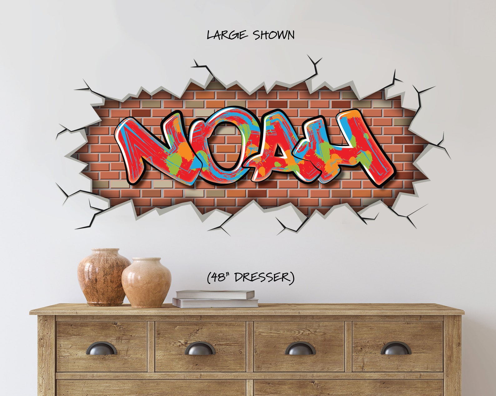 Custom Graffiti Removable Brick Wall Decal Name Art Street Etsy