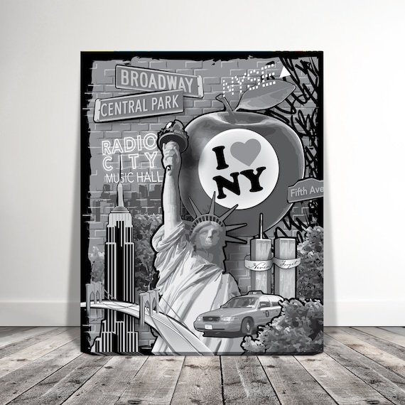 New York City Black and White Art Canvas Inspirational Home - Etsy