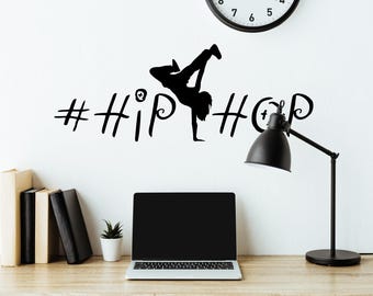 Hip Hop Inspirierender Wandaufkleber für Mädchen-Raum-Dekor, Tänzerkunst, entfernbarer Aufkleber, Designs für sie, jugendlich Musikfan, Tanz-Fan