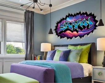 Personalized Outer Space Name Decal For Boys Or Girls
